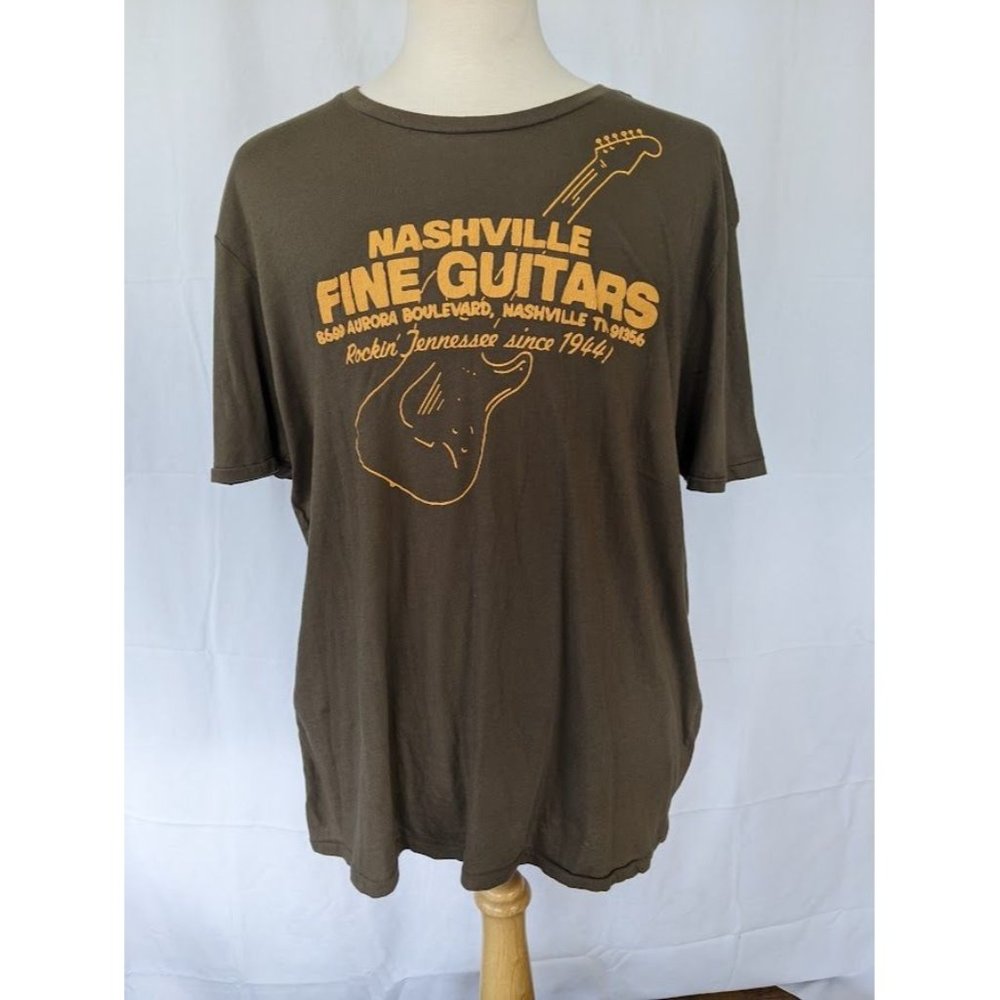 Men's Lucky Brand Nashville Fine Guitars T‎ Shirt Size XXL Single Stitch NEW